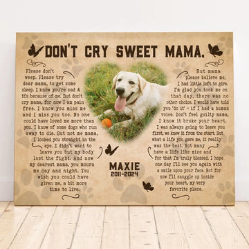 Don’t Cry Sweet Mama – Pet Memorial Gift Ideas Inspired by a Poem from Dog to Owner After Death