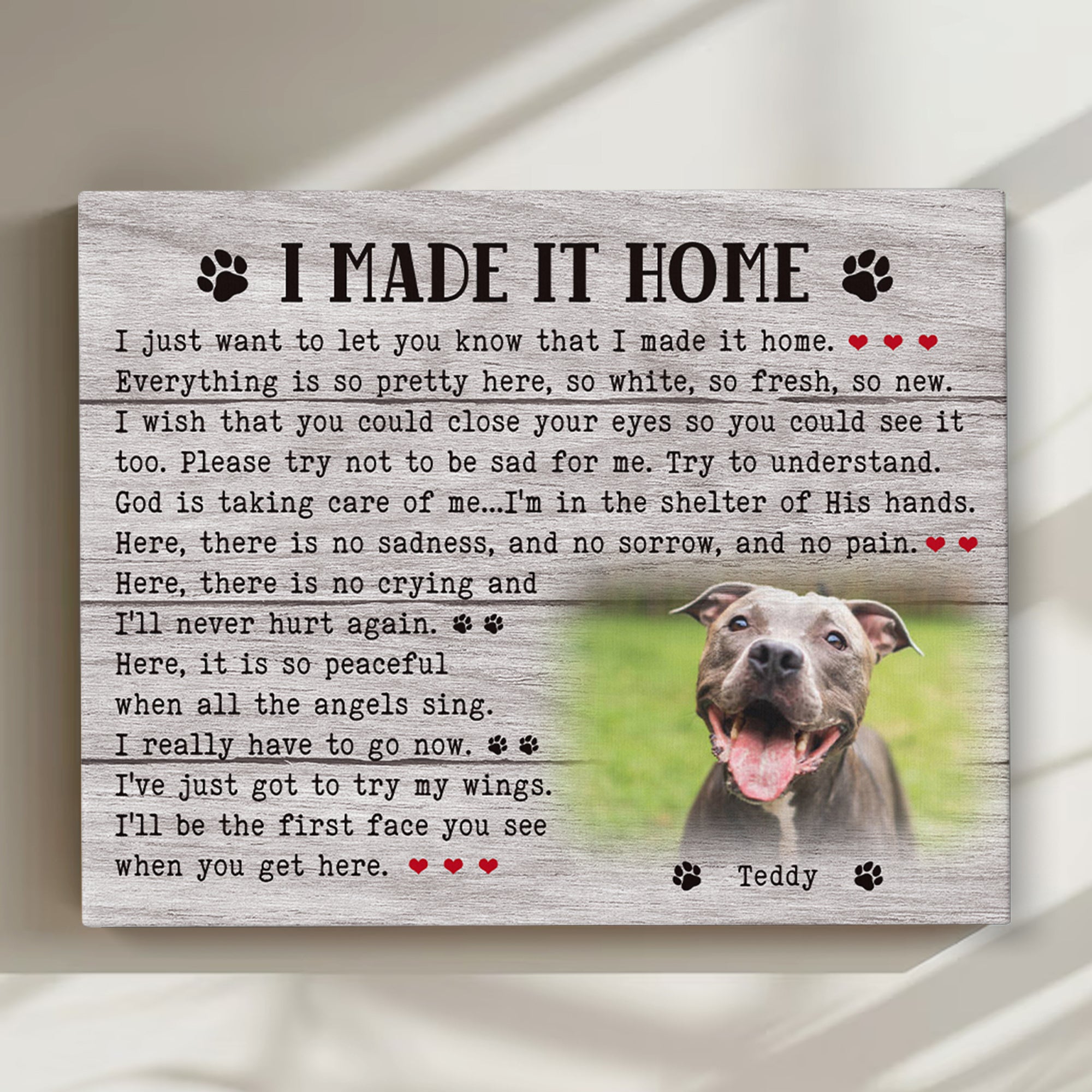 I Made It Home Dog Poem Custom Dog Memorial Canvas Print I Made It Home Dog Poem Custom Dog Memorial Canvas Print