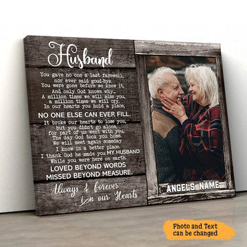 You Gave No One A Last Farewell Sympathy Poem For Loss | Custom Memorial Canvas Print