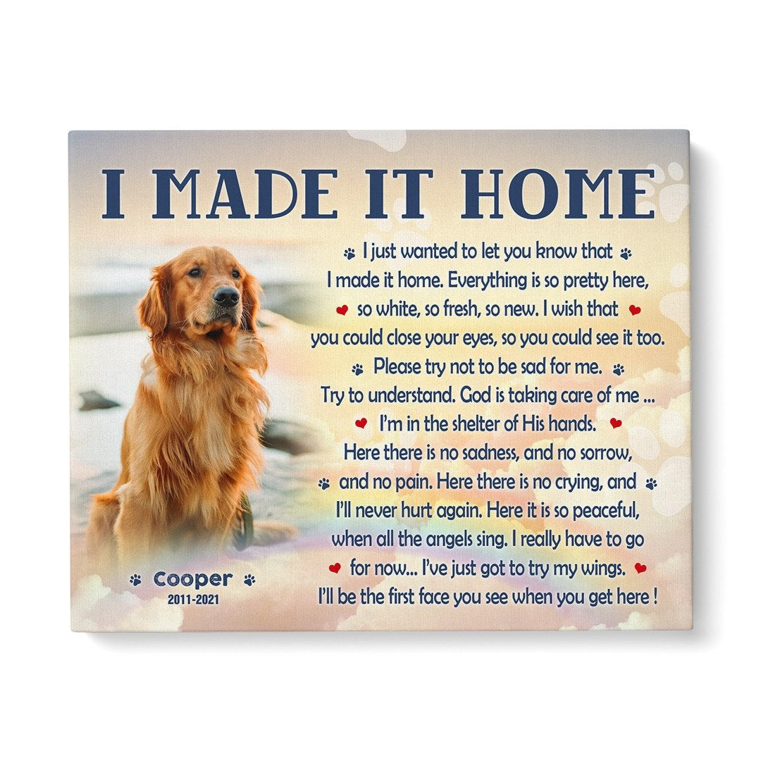 I Made It Home Dog Poem | Custom Dog Memorial Canvas Print | Rainbow B i-made-it-home-dog-poem-custom-dog-memorial-canvas-print-rainbow-b