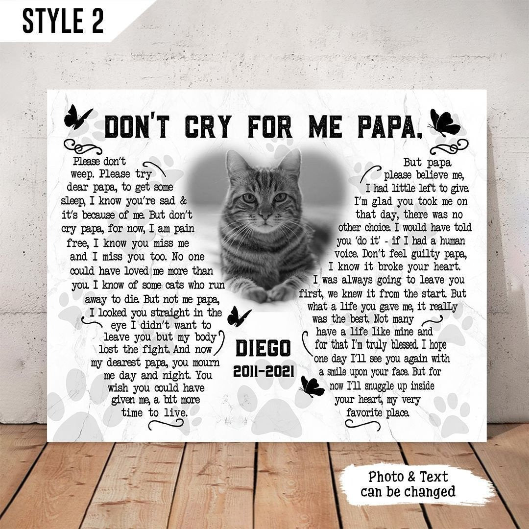Death of a Cat Poem: "Don't Cry For Me, Papa"