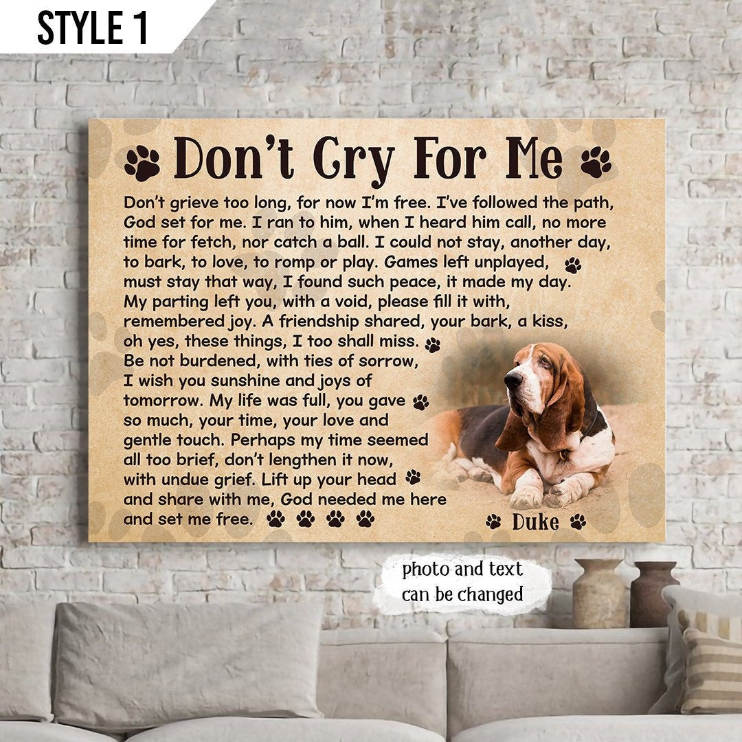 Don't Cry For Me Poem Text