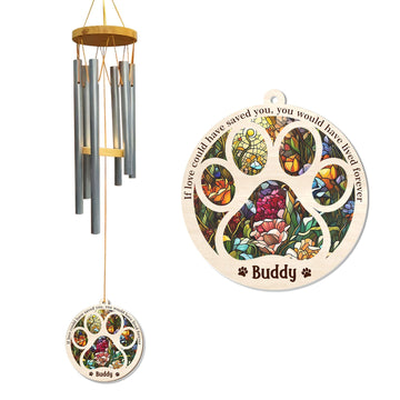 Custom Suncatcher Wind Chimes | Dog Paw Print Wind Chime – A Beautiful Tribute to Your Beloved Pet