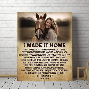 I Made It Home Horse Poem | Custom Horse Memorial Canvas Print