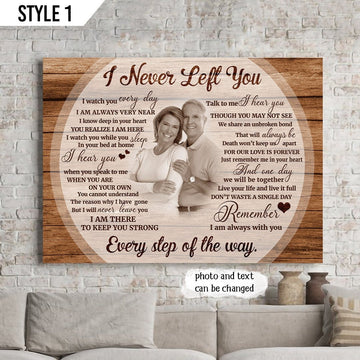 I Never Left You Sympathy Poem For Loss | Custom Memorial Canvas Print