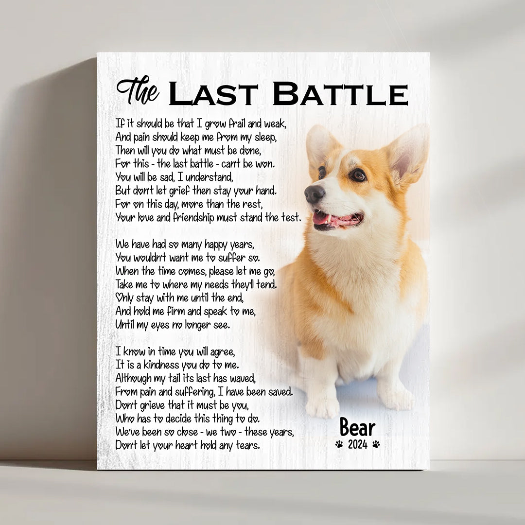 The Last Battle Dog Poem | Custom Dog Memorial Canvas Print