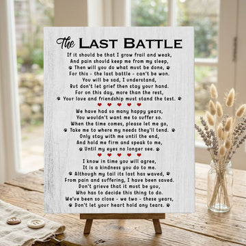 The Last Battle Dog Poem | Dog Memorial Canvas Print