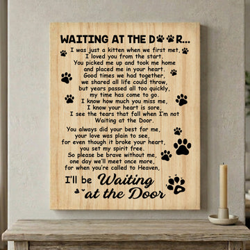 Waiting At The Door Cat Poem | Cat Memorial Canvas Print