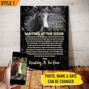 Waiting At The Door Horse Poem | Custom Horse Memorial Canvas Print