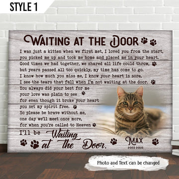 Waiting At The Door Cat Poem | Custom Cat Memorial Canvas Print