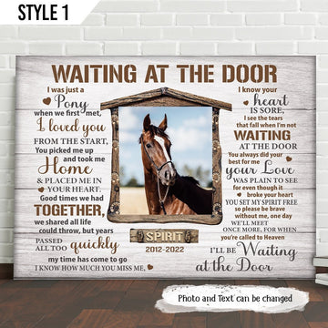 Waiting At The Door Horse Poem | Custom Horse Memorial Canvas Print