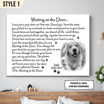 Waiting At The Door Dog Poem | Custom Dog Memorial Canvas Print