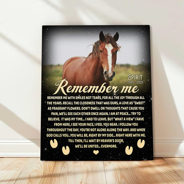 Remember Me Horse Poem | Custom Horse Memorial Canvas Print